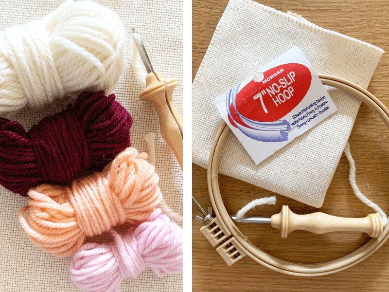 Punch needle embroidery is great indoor activities